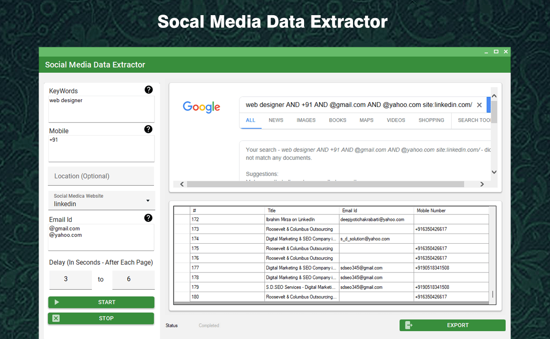 Social media data extractor