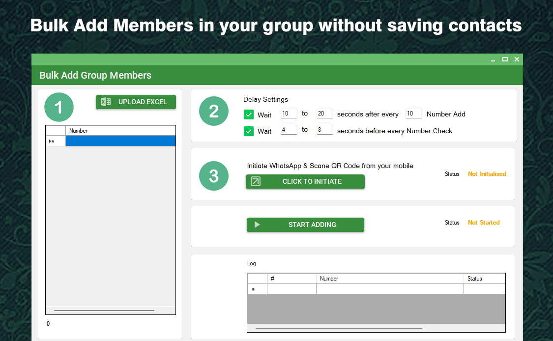 bulk add members in your group without save number