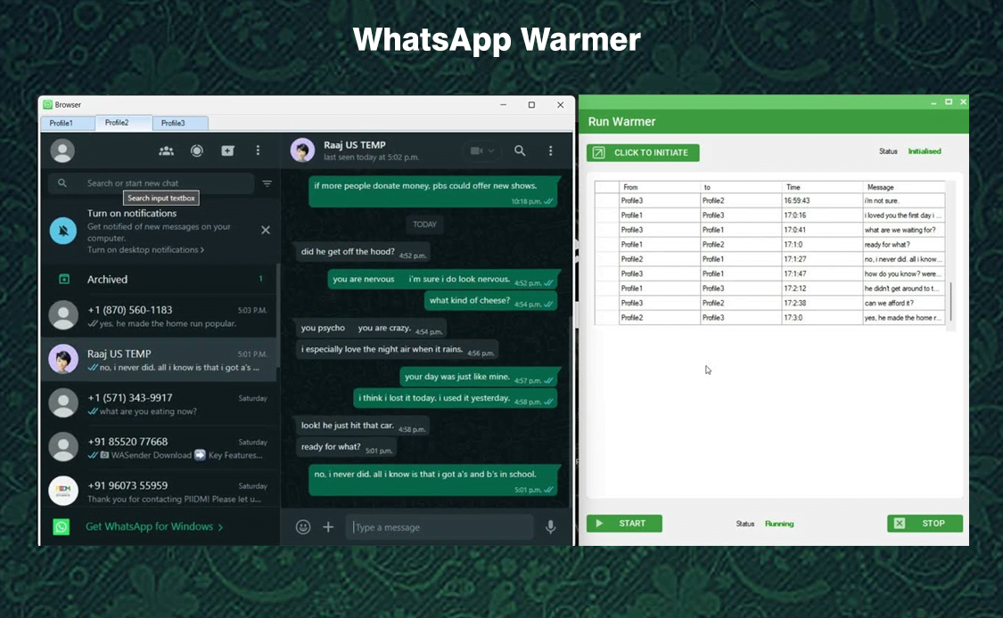 whatsapp warmer